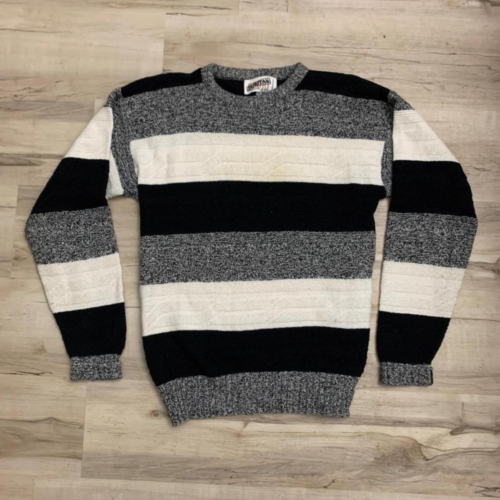 Vintage 1980s classic stiped knit sweater Puritan label
